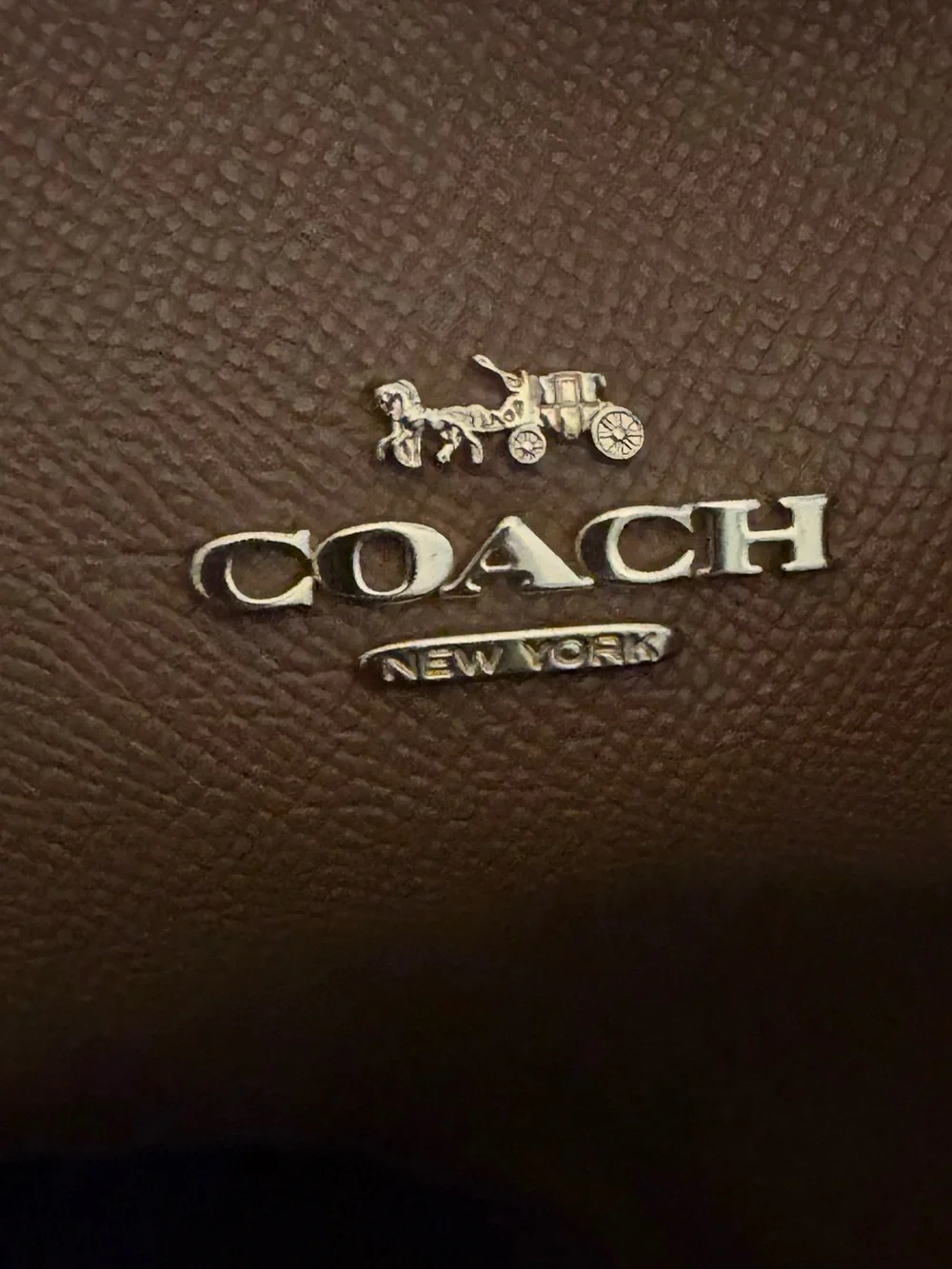 Coach Reversible City Tote in Signature Canvas Khaki Saddle Brown with pouch